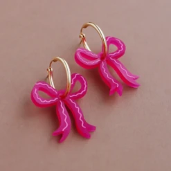 Magenta Mini Bow Hoops 11 Magenta Mini Bow Hoops -Wolf & Moon 1143c913 dba2 4abe 8f7f c1e967b9475c