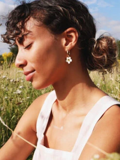 Mini Bloom Hoops In White Pearl 13 Mini Bloom Hoops In White Pearl -Wolf & Moon 11d7f590 f0c4 476c 8548 f213096c5224