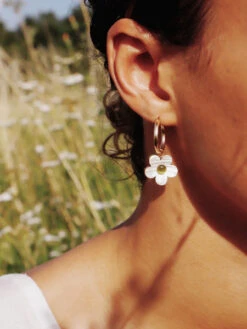 Mini Bloom Hoops In White Pearl 12 Mini Bloom Hoops In White Pearl -Wolf & Moon 37447cde 0651 47d2 b4e6 b48a3b0017b3