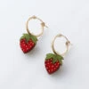 Strawberry Mini Hoops Earrings -Wolf & Moon 3d18cc2a fde5 4ade 99d5 451e7c237463