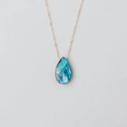 Sea Blue Raindrop Necklace