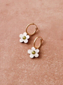 Mini Bloom Hoops In White Pearl 10 Mini Bloom Hoops In White Pearl -Wolf & Moon 72b498ed beb4 4145 868f c037cf7ab9ab