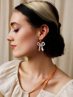 Mini Bow Hoops Cream 9 Mini Bow Hoops Cream -Wolf & Moon 99d1ec0a ff78 437b b97b a189ab7891d7