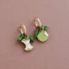 Wolf & Moon Apple Hoops In Green -Wolf & Moon apple hoops lifestyle 4
