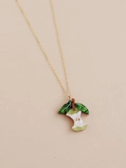 Wolf & Moon Apple Necklace In Green 16 Wolf & Moon Apple Necklace In Green -Wolf & Moon apple necklace lifestyle 1