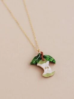 Wolf & Moon Apple Necklace In Green 12 Wolf & Moon Apple Necklace In Green -Wolf & Moon apple necklace lifestyle 2
