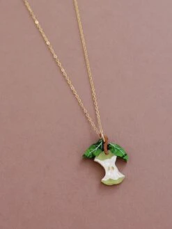 Wolf & Moon Apple Necklace In Green