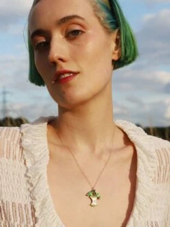 Wolf & Moon Apple Necklace In Green 15 Wolf & Moon Apple Necklace In Green -Wolf & Moon apple necklace model 3