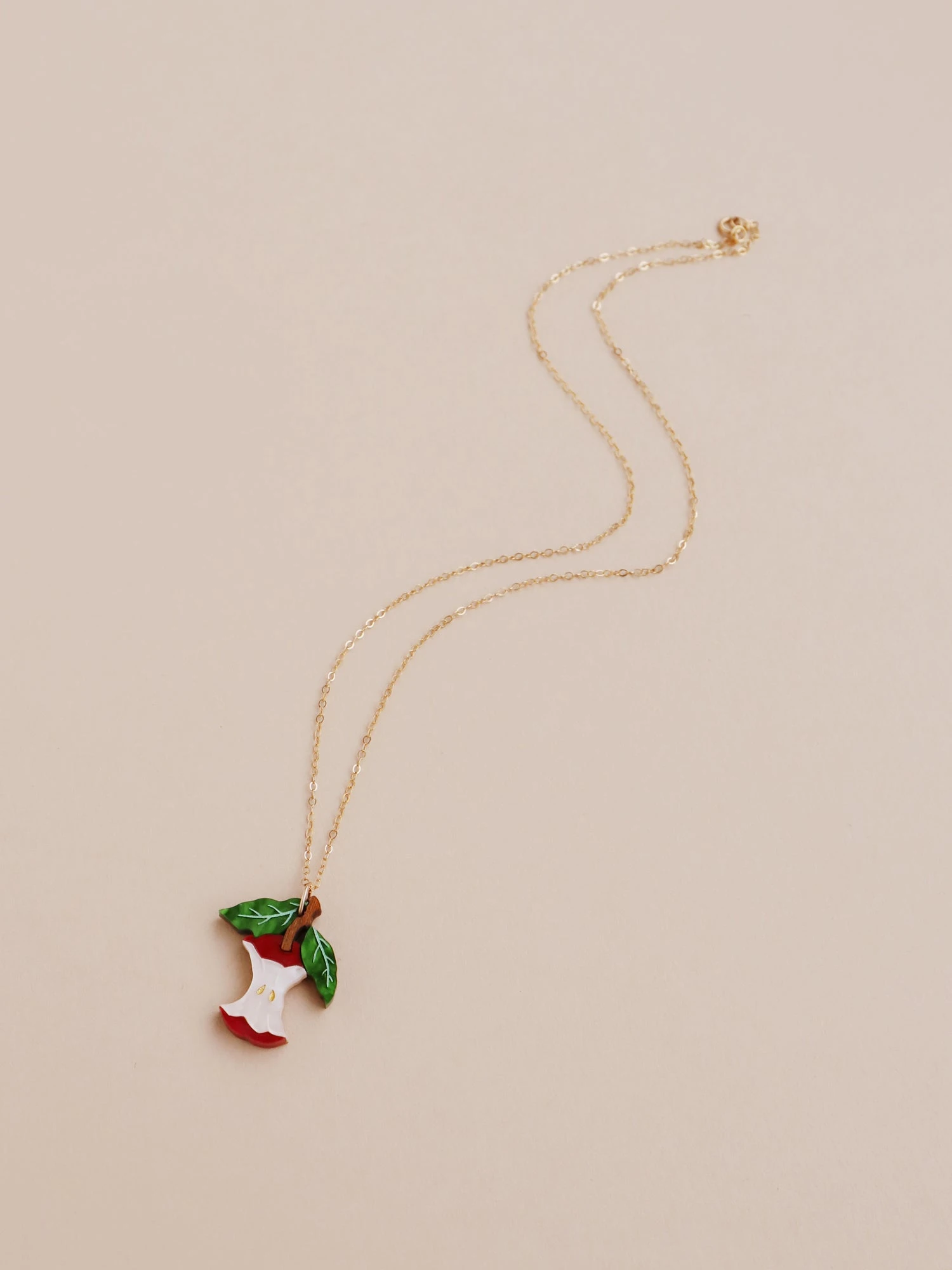 Wolf & Moon Apple Necklace In Red 4 Wolf & Moon Apple Necklace In Red - Image 2