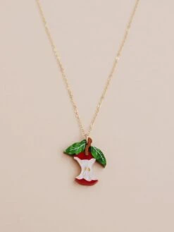 Wolf & Moon Apple Necklace In Red 13 Wolf & Moon Apple Necklace In Red -Wolf & Moon apple necklace red lifestyle 4