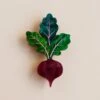 Wolf & Moon Beetroot Brooch -Wolf & Moon beetroot brooch lifestyle 1