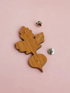 Wolf & Moon Beetroot Brooch -Wolf & Moon beetroot brooch lifestyle 3
