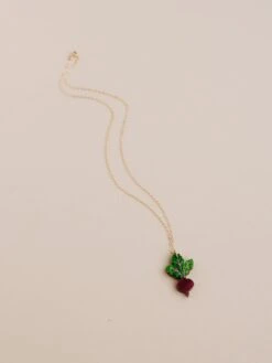 Wolf & Moon Beetroot Necklace -Wolf & Moon beetroot necklace lifestyle 2
