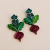 Wolf & Moon Beetroot Statement Earrings 1 Wolf & Moon Beetroot Statement Earrings -Wolf & Moon beetroot statement earrings lifestyle 1