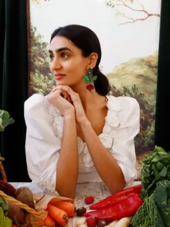 Wolf & Moon Beetroot Statement Earrings 19 Wolf & Moon Beetroot Statement Earrings -Wolf & Moon beetroot statement earrings model 7