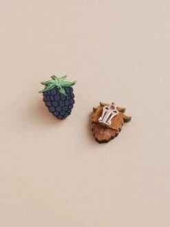 Wolf & Moon Blackberry Studs - Clip On -Wolf & Moon blackberry studs clipon lifestyle 1