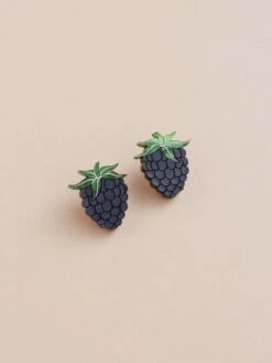 Wolf & Moon Blackberry Studs