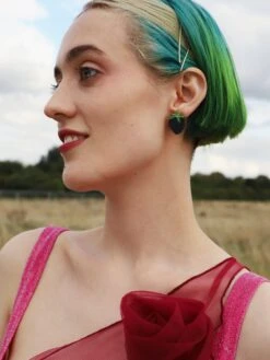 Wolf & Moon Blackberry Studs -Wolf & Moon blackberry studs model 2