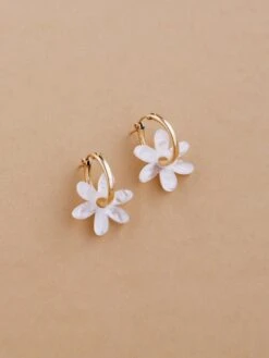 Wolf & Moon Caia Hoops In Off White -Wolf & Moon caia hoops offwhite lifestyle 1