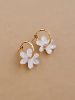 Wolf & Moon Caia Hoops In Off White -Wolf & Moon caia hoops offwhite lifestyle 2