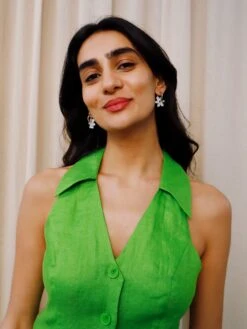 Wolf & Moon Caia Hoops In Off White -Wolf & Moon caia hoops offwhite model 2