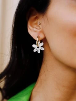 Wolf & Moon Caia Hoops In Off White -Wolf & Moon caia hoops offwhite model 3 580f3067 cd85 4468 9ce9 2ac45c37fbc4