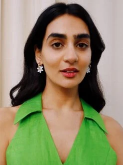 Wolf & Moon Caia Hoops In Water Lily -Wolf & Moon caia hoops offwhite model 4