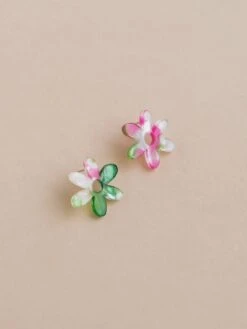 Wolf & Moon Caia Studs In Water Lily 11 Wolf & Moon Caia Studs In Water Lily -Wolf & Moon caia studs greenpink lifestyle 1