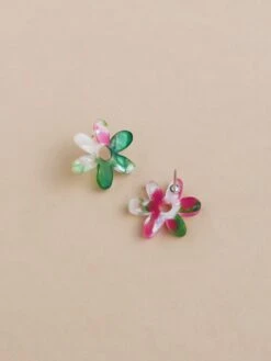 Wolf & Moon Caia Studs In Water Lily 12 Wolf & Moon Caia Studs In Water Lily -Wolf & Moon caia studs greenpink lifestyle 2