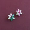 Wolf & Moon Caia Studs In Water Lily -Wolf & Moon caia studs greenpink lifestyle 3