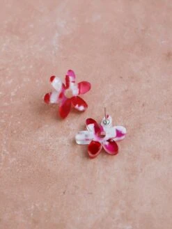 Wolf & Moon Caia Studs In Raspberry Crush -Wolf & Moon caia studs raspberry lifestyle 3