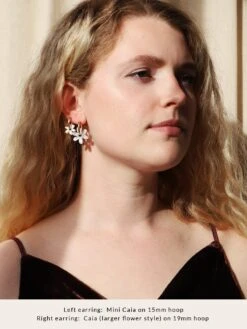 Wolf & Moon Mini Caia Hoops In Ruby -Wolf & Moon caiacomparisonimage