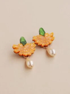 Wolf & Moon Calendula Drop Studs - Clip On -Wolf & Moon calendula drop studs lifestyle 2 0d51112a be9b 4c72 884e aacd3cfe5577