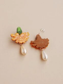 Wolf & Moon Calendula Drop Studs -Wolf & Moon calendula drop studs lifestyle 3