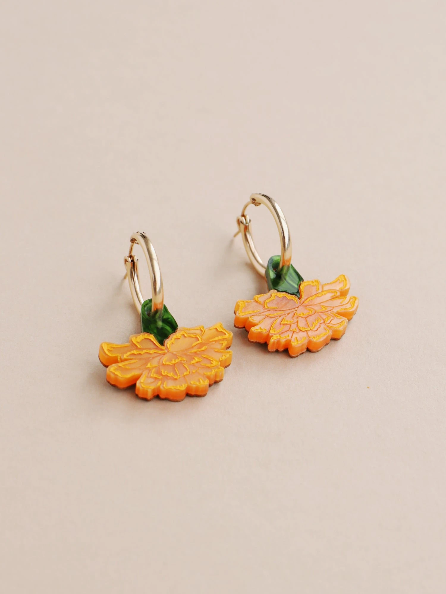 Wolf & Moon Calendula Hoops 5 Wolf & Moon Calendula Hoops - Image 3
