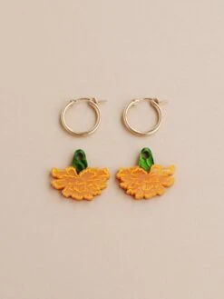 Wolf & Moon Calendula Hoops 12 Wolf & Moon Calendula Hoops -Wolf & Moon calendula hoops lifestyle 3