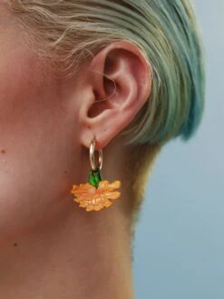 Wolf & Moon Calendula Hoops 13 Wolf & Moon Calendula Hoops -Wolf & Moon calendula hoops model 3