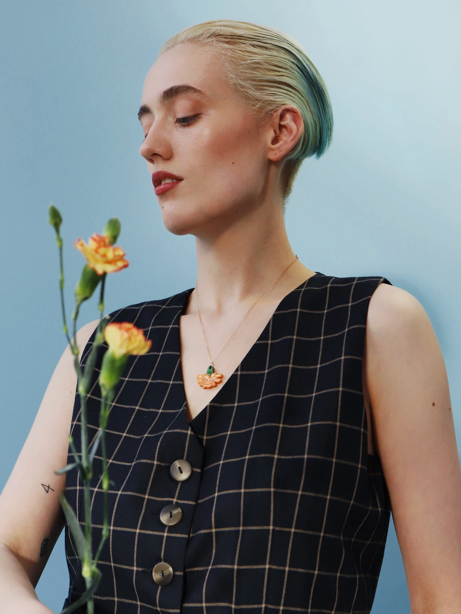 Wolf & Moon Calendula Necklace 4 Wolf & Moon Calendula Necklace - Image 2