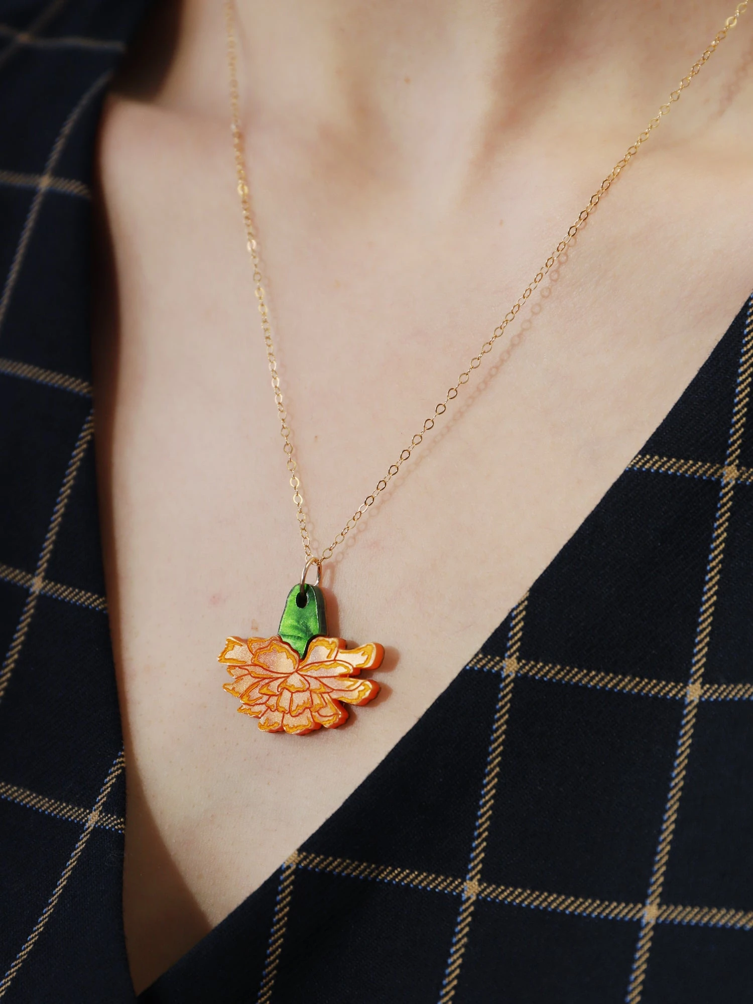 Wolf & Moon Calendula Necklace 7 Wolf & Moon Calendula Necklace - Image 5