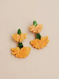 Wolf & Moon Calendula Statement Earrings