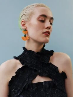 Wolf & Moon Calendula Statement Earrings 15 Wolf & Moon Calendula Statement Earrings -Wolf & Moon calendula statement earrings model 1