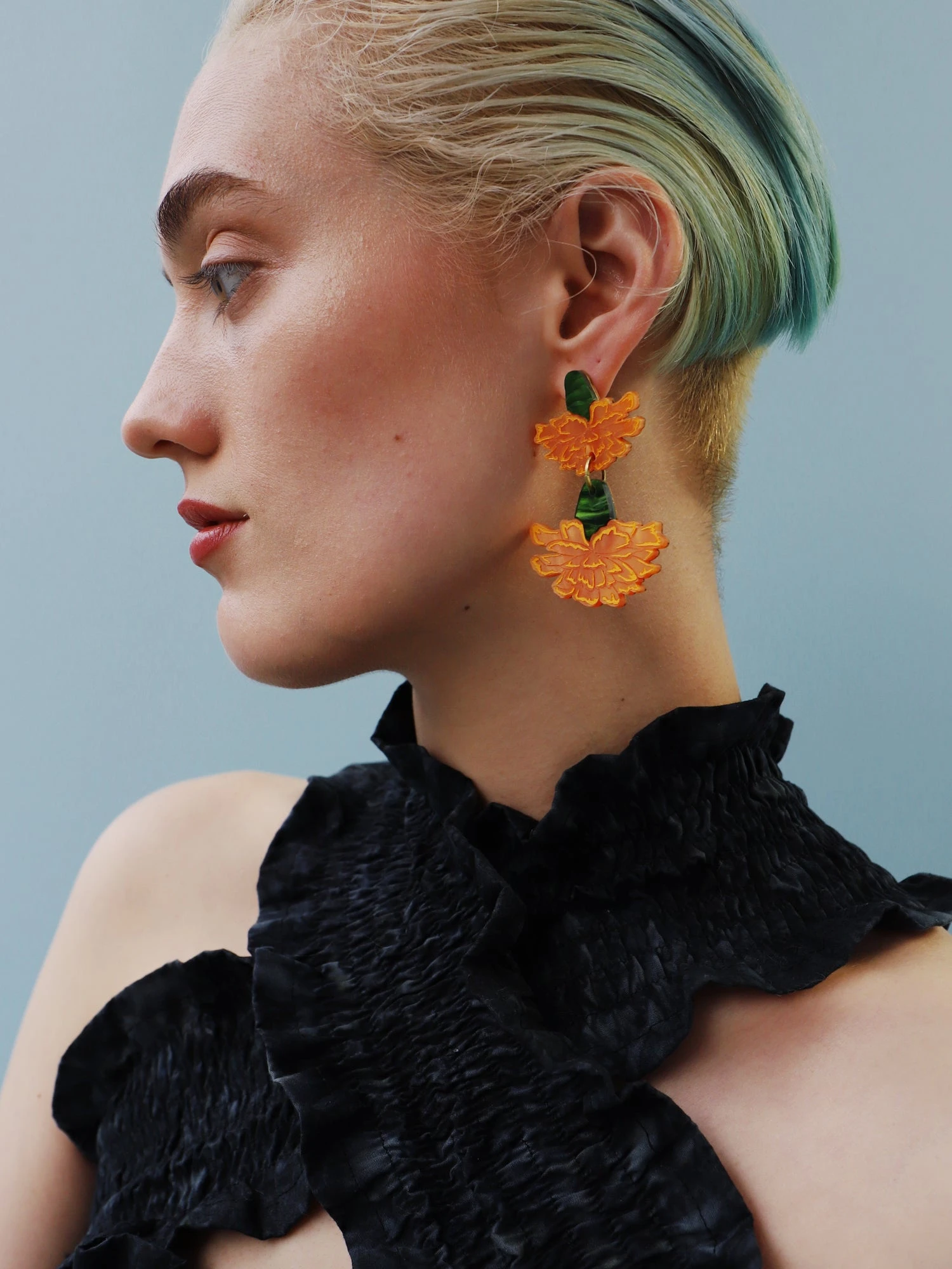 Wolf & Moon Calendula Statement Earrings 4 Wolf & Moon Calendula Statement Earrings - Image 2