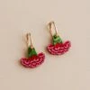 Wolf & Moon Carnation Hoops In Red/Pink -Wolf & Moon carnation hoops red lifestyle 1