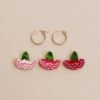 Wolf & Moon Carnation Hoops Set 1 Wolf & Moon Carnation Hoops Set -Wolf & Moon carnation hoops set lifestyle 3