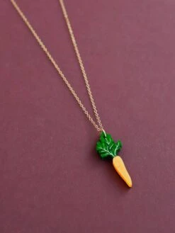 Wolf & Moon Carrot Necklace