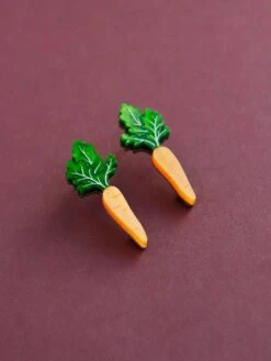Wolf & Moon Carrot Studs -Wolf & Moon carrot studs lifestyle 2