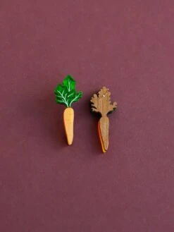 Wolf & Moon Carrot Studs -Wolf & Moon carrot studs lifestyle 3