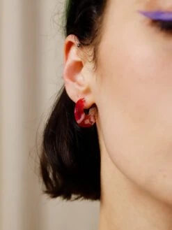 Wolf & Moon Cassia Hoops In Raspberry Crush 14 Wolf & Moon Cassia Hoops In Raspberry Crush -Wolf & Moon cassia hoops raspberry crush model 1