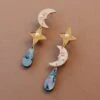 Wolf & Moon Celestial Earrings - Clip-On -Wolf & Moon celestial earrings lifestyle 1 e19ab252 e5c1 4c0b acc1 d9936fc1ce6f