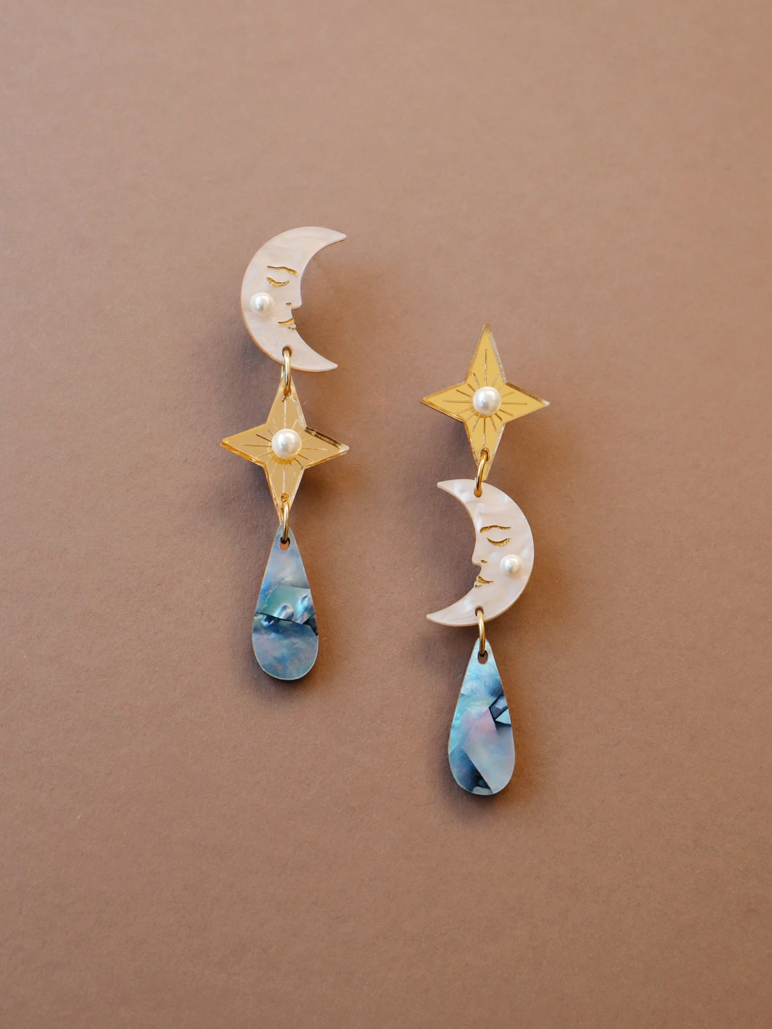 Wolf & Moon Celestial Earrings - Clip-On 7 Wolf & Moon Celestial Earrings - Clip-On - Image 5